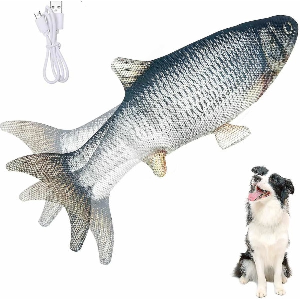 Elektrisk rörlig hundfiskleksak Realistisk floppfisk Oxfordduk Interaktiva hundleksaker Husdjursleksaker för små medelstora hundar