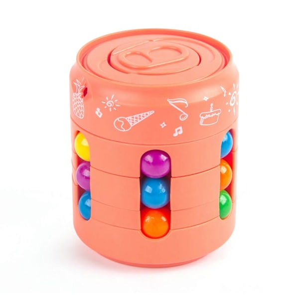 Cans Magic Bean Cube Fingertip Leks Spinner Roterande Leksaker Stressavlastare Magiska Leksaker Orange