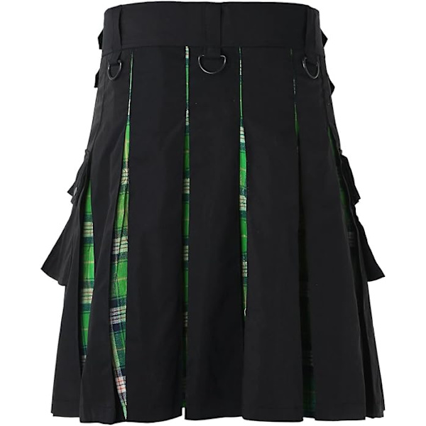 Plisseret nederdel Dungarees Lomme Plisseret nederdel Jeans Skotsk stil bukser Udendørs Leggings Retro Plisseret nederdel Åndbar 4XL A5-green