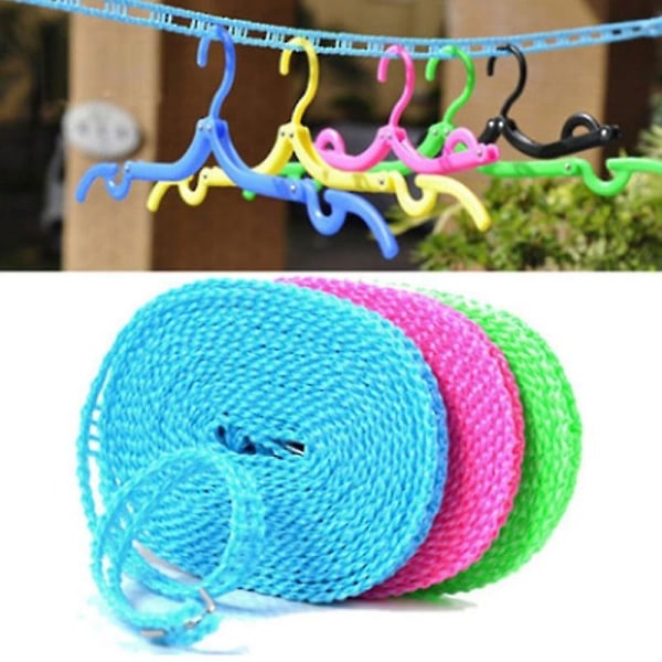 Outdoor Clothesline Nylon Non-slip Laundry Line Rope Travel Business Windproof Clothes Cord 5 Meter Long Blue