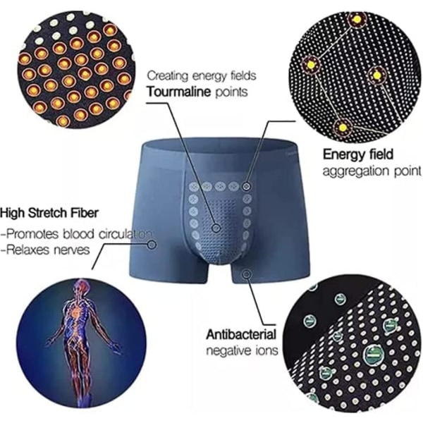 6 kpl Eft-energia-kenttäterapia miesten alusvaatteita, energia-kenttäterapia miesten housut XL Size for 50-65 Kg