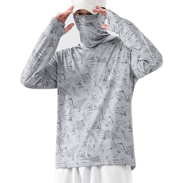 Unisex-aurinkosuojavaatteet Mukavat pitkähihaiset aurinkosuojatakki vaellukseen Light Grey 3XL