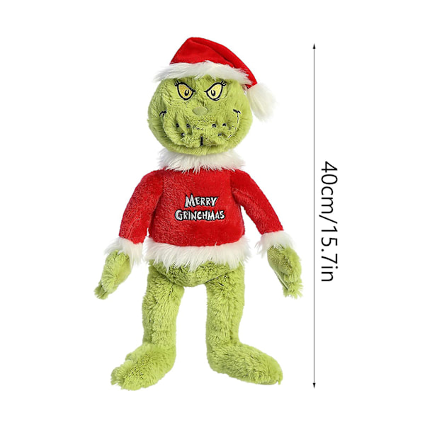 Jul Grinch Dockan Bygg En Björns Hur Grinchen Stjäl Julen Plyschdocka Leksak 15.7in/40cm Green