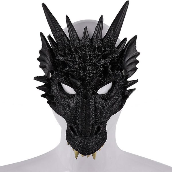 3d Dragon Mask Carnival Cosplay Fancy Dress Up Mask Carnivals Party Dräkt Black