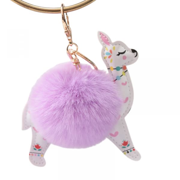 Dyr Pom Pom Nøglering Sød Fluffy Nøglering ， Nøglering til