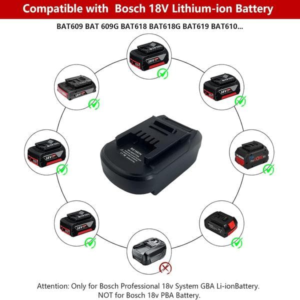 Adapter for Einhell 18 V, for Bosch 18 V GPA Lithium Batteries BAT609 BAT618G Convert to for Einhell Power X-Change 18 Volt Power Tool Converter
