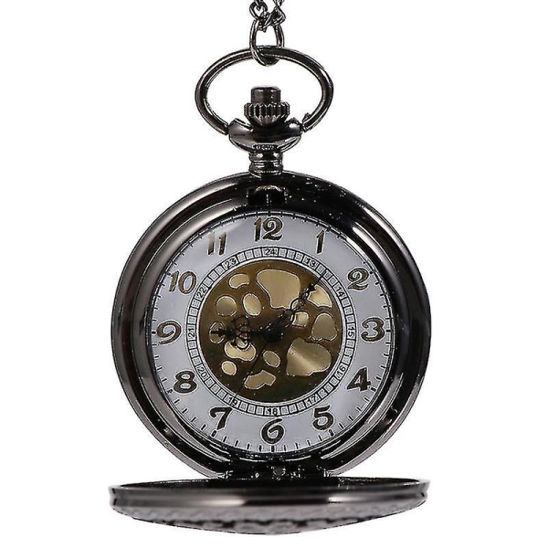 Vintage taskukello watch watch ketjulla watch lahja (musta)