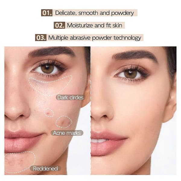 Pot Concealer Full Coverage, Under Eye Concealer Vattentät No Transfer, För Mörka Ringar, Fläckar, Makeup Ljusar upp för Känslig Hud 40g Highlight white