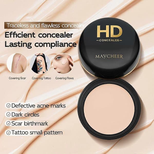 Pot Concealer Full Coverage, Under Eye Concealer Vattentät No Transfer, För Mörka Ringar, Fläckar, Makeup Ljusar upp för Känslig Hud 40g Light-skinned
