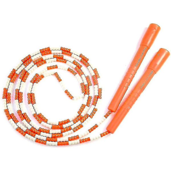 Hoppetau - Mykt perlet segment hopptau - Justerbart flokefritt fancy tau for trening Orange