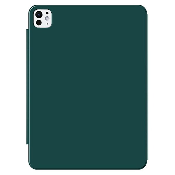 iPad Pro 13 (2024) (M4) -kotelo magneettikiinnityksellä, PU-nahka, kolminkertainen telakka, tabletin suojakotelo - Multicolor Green