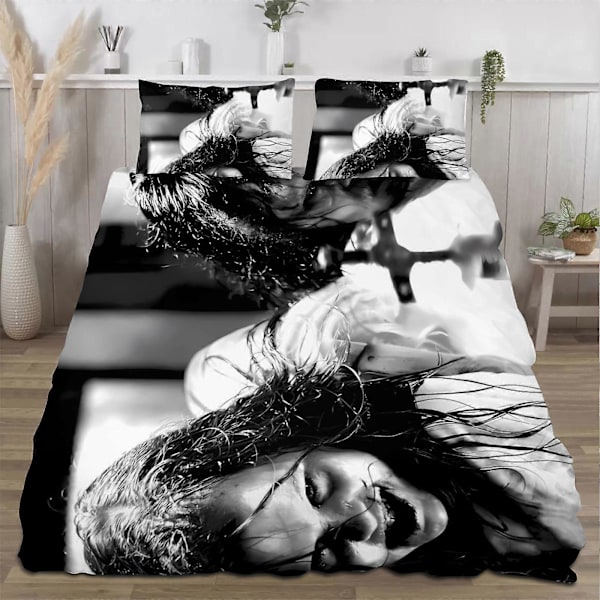 v571 The Exorcist Myk 3D-printet Dynetrekk Sengetøy Sett med Dynetrekk 3-delt Sett Inkluderer 2 Putetrekk og 1 Trekk Maskinvaskbar ol571 135x200cm 53x78in