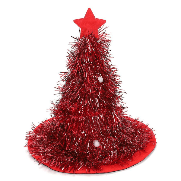 Unisex aikuisten joulukuusen hattu Cosplay-rekvisiitta joulujuhlakoristelu Red