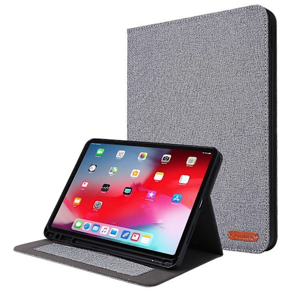 iPad Air 13 (2024) -kotelo, korttipaikat, telakka, nahka, tabletin suojus, kynänpidike - Multicolor Grey