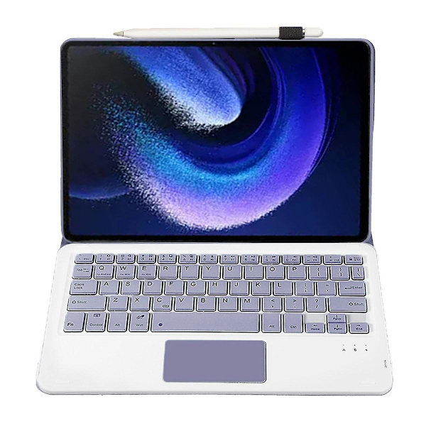 A0N7-A For Xiaomi Pad 6/Pad 6 Pro PU Tablet Case Slim Folio Stand Cover med Touchpad Keyboard