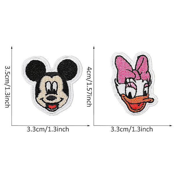 26 stk. Mickey Minnie Mouse broderede patches sy på/stryg på patches dekoration applikation til tøj, hat, diy tilbehør