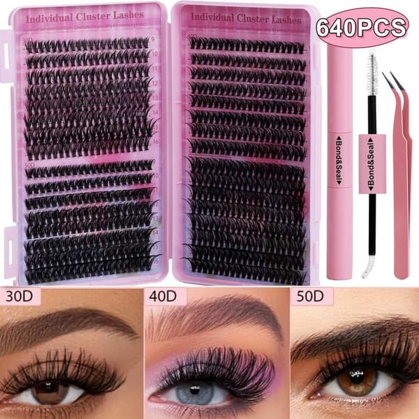 Black Friday False Eyelashes Set with Storage Box - Individual False Eyelashes - Volume Lashes Black black Svart