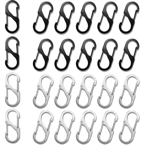 S Carabiner Stainless Steel Carabiner Small Carabiner For Travel Outdoor Activities Hiking Camping Fishing, 24 Pcs, 50 Mm Xinda