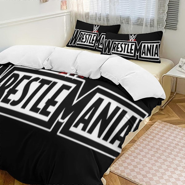 c938 WWE 2 Bädd Täcke Mikrofiber Sängkläder Set Lättviktiga 3-delars Täcke Set, 1 Påslakan och 2 Örngott för Barn ee938 240x260cm 94x102in