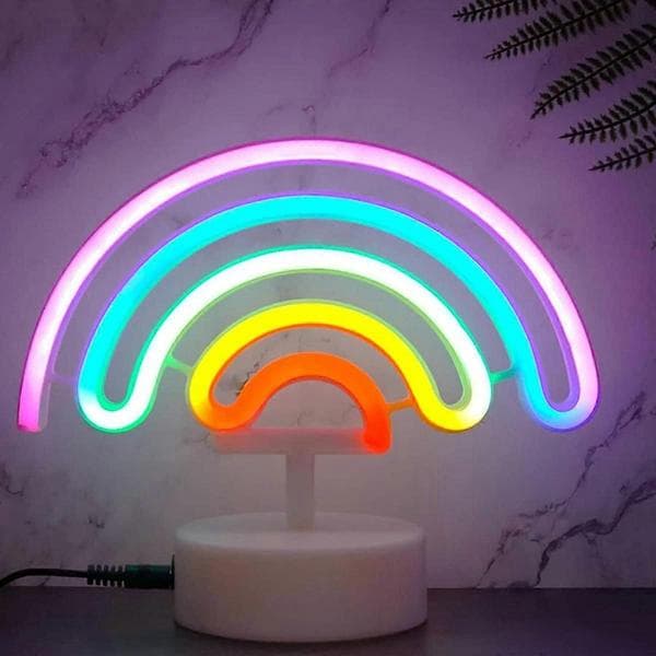 Regnbue Neonskilte Regnbue Neon Natlampe