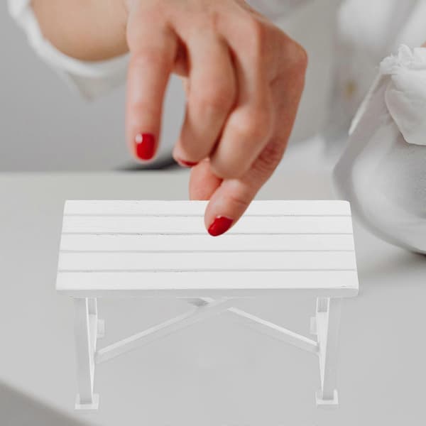 Miniature bord træ dukkehus møbler til indretning mini terrassebord