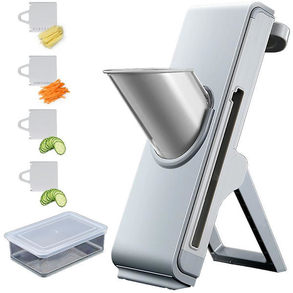 Mandolin Slicer for Kjøkken og Grønnsakshakker, Justerbar Tykkelse Trygg Julienne & Slicer Mat, Grønnsakshakker for Frukt/potet/agurk/løk/meg