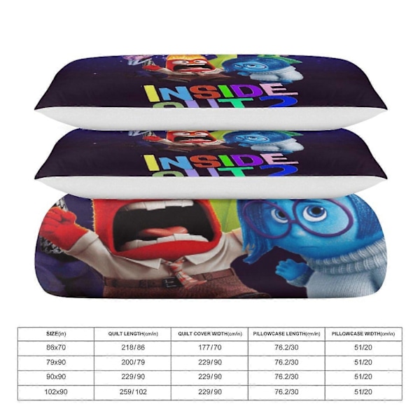 x168 Inderst Inde 2 Dynebetræk Mikrofiber Sengelinned Sæt 3D Printet Letvægts 3 Dele Dynesæt, 1 Dynebetræk og 2 Pudebetræk til Børn Drenge 200x200cm 78x78in