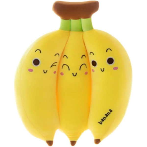 Blomstergulv pute bananform pute søt sittepute stol pute overdimensjonert kastepute, søt banan pute plysjleke (50 cm)