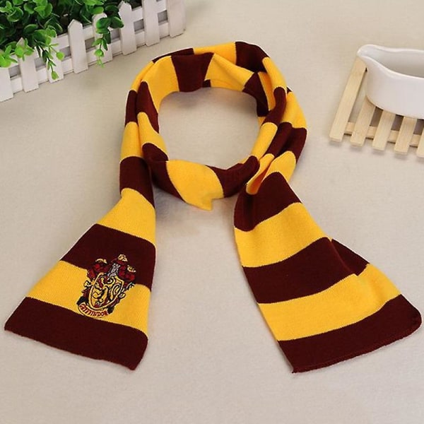 Harry Potter Cosplay-skjerf, trollmannsverden, Hogwarts-hustema, sjal, Gryffindor, Hufflepuff, Slytherin, Ravenclaw, skjerf, Halloween-kostymetilbehør Red Yellow