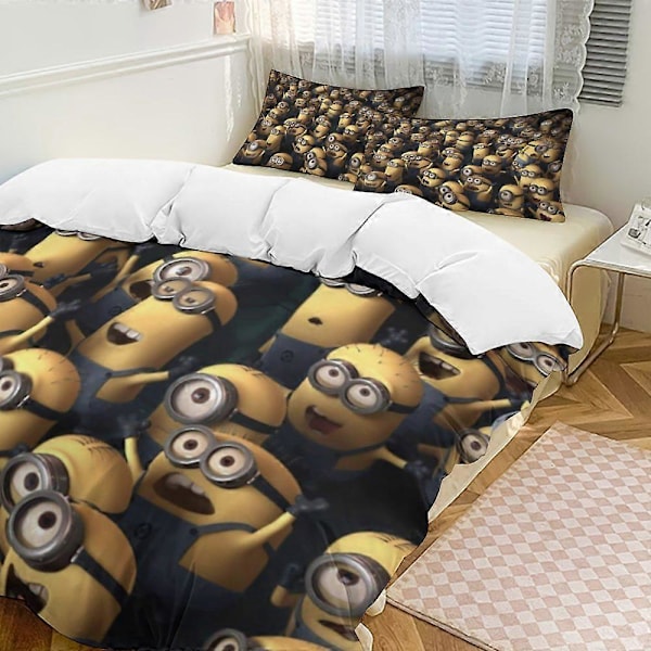 x29 Grusomme Meg 3-delt Sengesett Varmt og Komfortabelt Mykt Dynetrekk Sengesett med 1 Dynetrekk og 2 Putetrekk for Soverom b29 200x200cm 78x78in