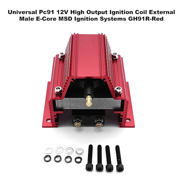Universal Pc91 12V Høj Output Tændspole Ekstern Han E-Core MSD Tændingssystemer GH91R-Rød