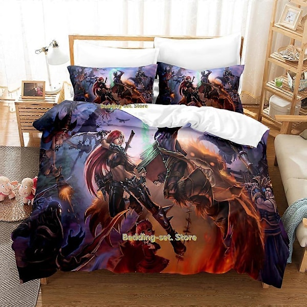 v743 Sängkläder Personality League Of Legends Nunu Sängset Tecknat tredelat set Vuxen Barn Sovrum Påslakanset Kawaii parure de lit 3-delat 135x200cm 53x78in