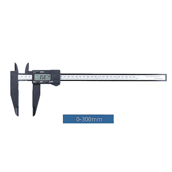 0-300mm/0,2mm Digitalt skyvelære 12 tommers LCD-skjerm Lang kjeve Mikrometer Linjal Måleinstrument Verktøy
