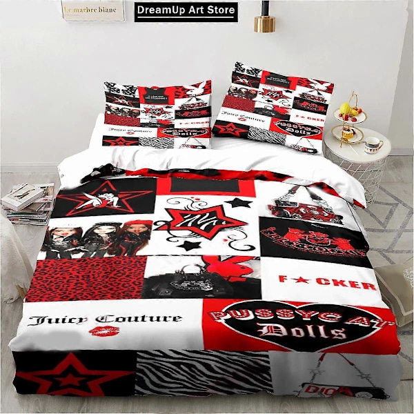 v512 Sängkläder Mode J-Juicy Crown Couture Sängkläder Set Pojkar Flickor Twin Queen King Size Påslakan Örngott Säng Pojkar Vuxen Sovrum 3-Delat Sänglinne 240x260cm 94x102in
