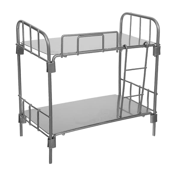 Dukkehusmodel Miniature Dukkehus Køjeseng Metal Sølv Dobbeltseng