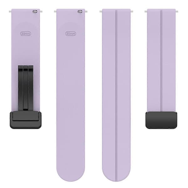xDfind Fladhoved Rille Foldbar Sort Spænde Silikone Urrem Purple 20mm