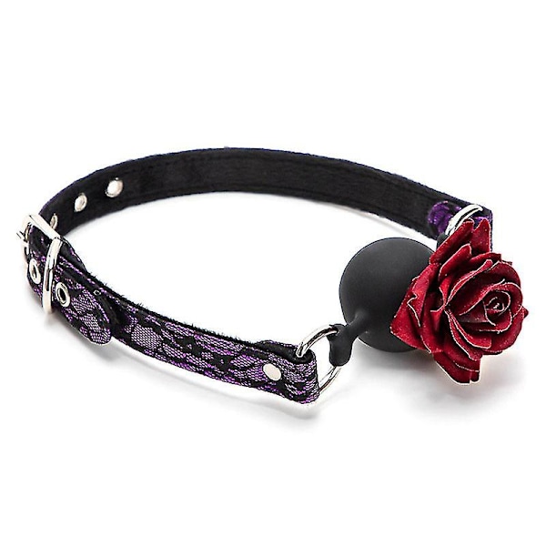 Sex Products Breathable Mouth Gag Rose Pendant For Breathable Mouth Gag Rose Pendant - MXBC Purple