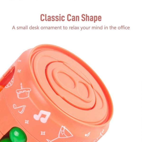 Cans Magic Bean Cube Fingertip Leks Spinner Roterande Leksaker Stressavlastare Magiska Leksaker Orange