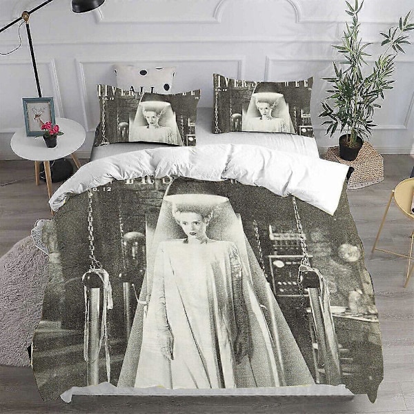 v4864 Sängkläder Bride of Frankenstein Påslakanset Sängkläder Örngott Sängkläder IU4864 135x200cm 53x78in