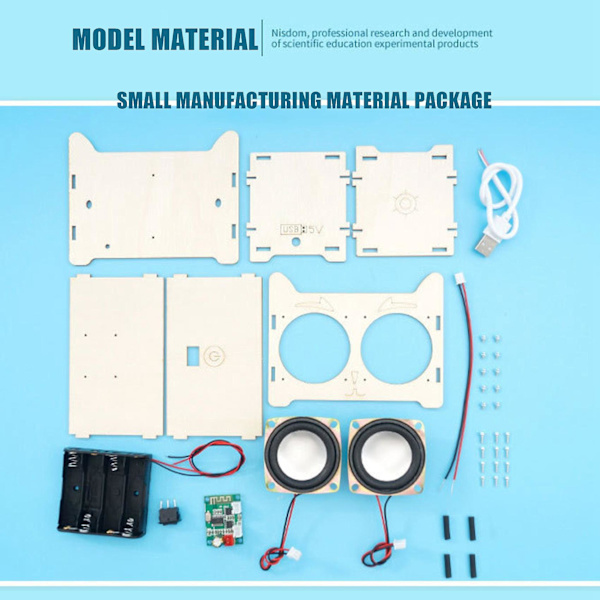 Gjør-det-selv trådløs Bluetooth-høyttalermodul Gjør-det-selv Bluetooth-høyttalerfremstillingsmodell Elektronisk vitenskapseksperiment