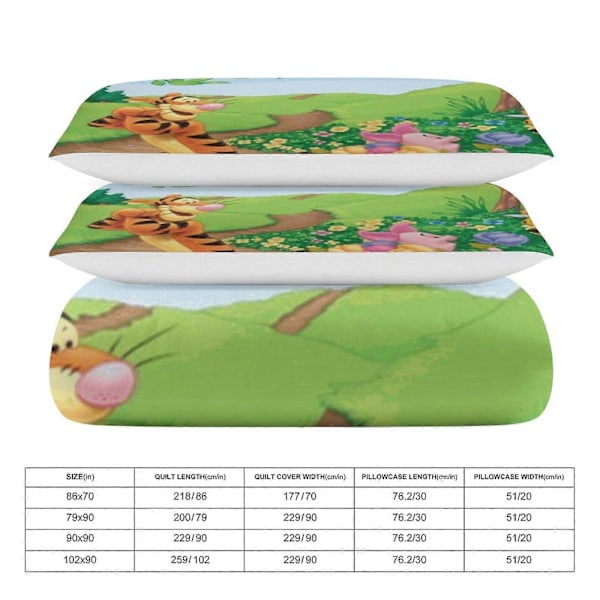 v188 Ole Brumm 3-delt sengesett for enkeltseng - Inkluderer 1 enkeltdyne og 2 putetrekk - Falmebestandig mikrofiber - Ole Brumm io188 135x200cm 53x78in