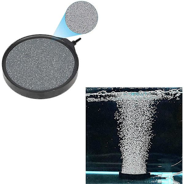 Rund skive luftsten diffuser, luftsten disk, luftsten akvarium boble sten rund, luft boble sten ultra stille, hydroponisk, belufter, pumpe, akvari