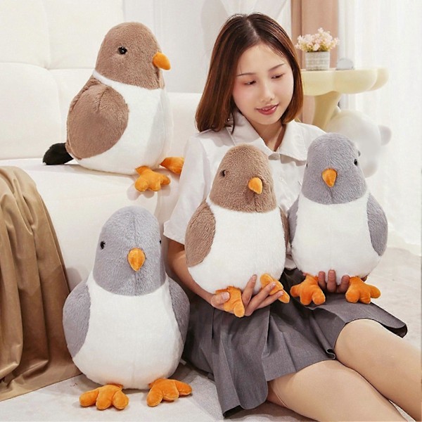 Simulerad Duva Plysch Leksak Fågel Plushie Fylld Djurdocka Kudde Hem Kontor Sovrum Dekoration Barn Flickor Vuxna Jul Födelsedagspresent White M