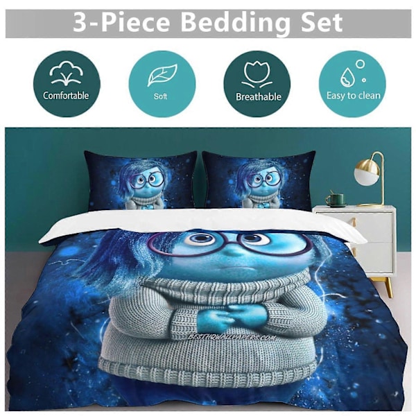 x96 Inside Out 3-delt sengetøjssæt Varmt og behageligt blødt dynebetræk sengetøjssæt med 1 dynebetræk og 2 pudebetræk til soveværelse b96 240x260cm 94x102in