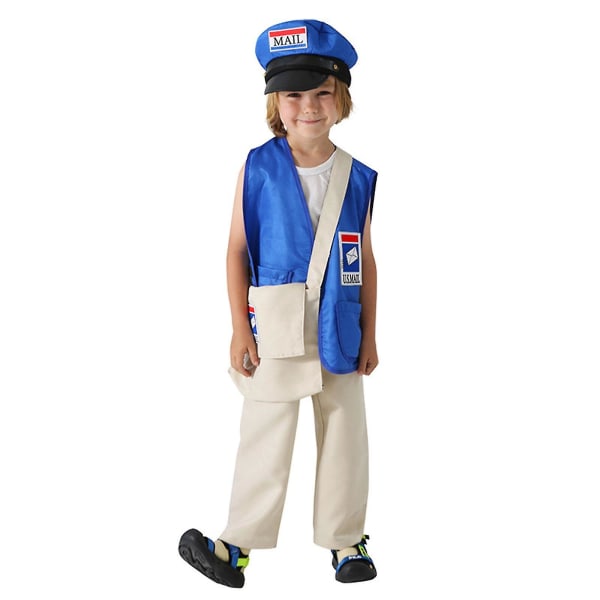 Mailman Costume Mr. Postman Kostym för barn Carrier Cosplay Accessoarer S-xl M