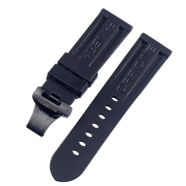 Silicone Rubber Watchist Band Replacement For Panerai Strap Tools Steel Buckle High Quality