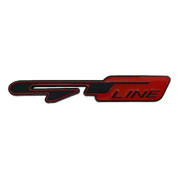 3D Metal Gt Line -logolla varustettu auton lokasuojan ja takaluukun tarra Peugeot 5008 308 3008 108 208 508 2008 Gt Line -embleemalle Black Red