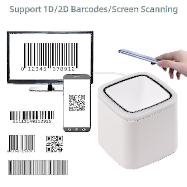QR-koodi- ja viivakoodiskanneri - Kädet vapaa USB-liitäntä - CMOS-kuvasensori - Työpöytäskannneri - Laaja skannausalue - A-YUHAO