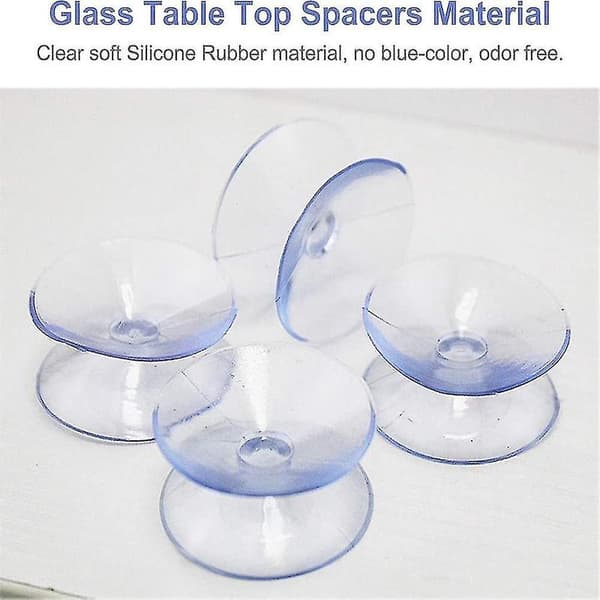 10 Pcs Double-Sided Suction Cups Non-Slip Double-Sided Suction Cups Transparent Table Spacers For Glass Tops 30MM