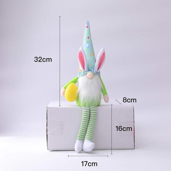 Easter Decorations, Faceless Easter Bunny, Dwarf Bunny with Carrot Nose, Long Legs, Plush Toys